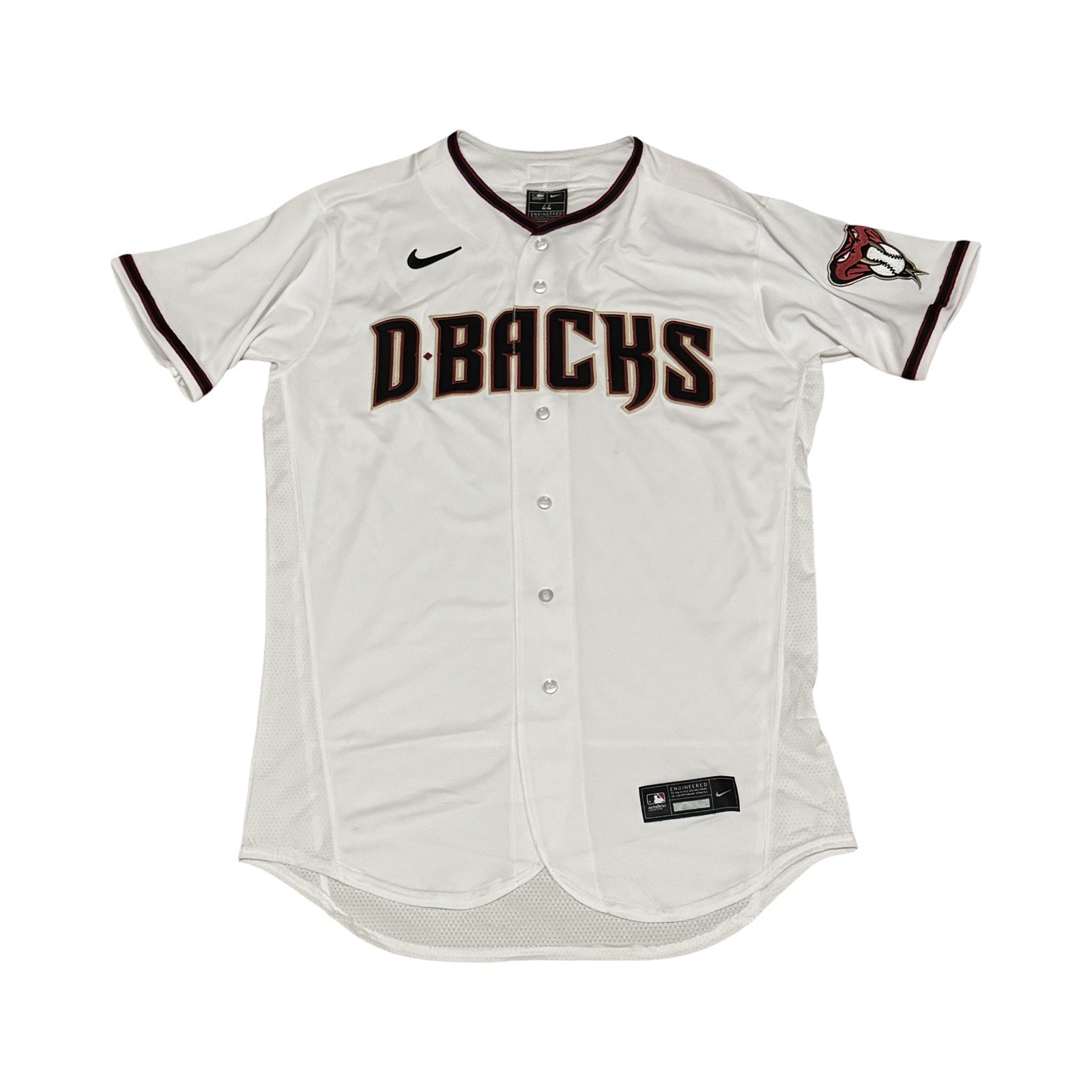 Arizona Diamondbacks Nike Vapor Elite Jersey White Authentic Size 44 Large USA gallery