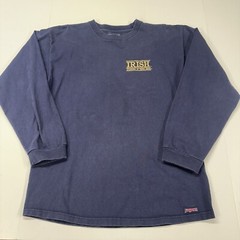 VTG 90s Jansport Notre Dame Football Long Sleeve Gray College T-Shirt Sz M