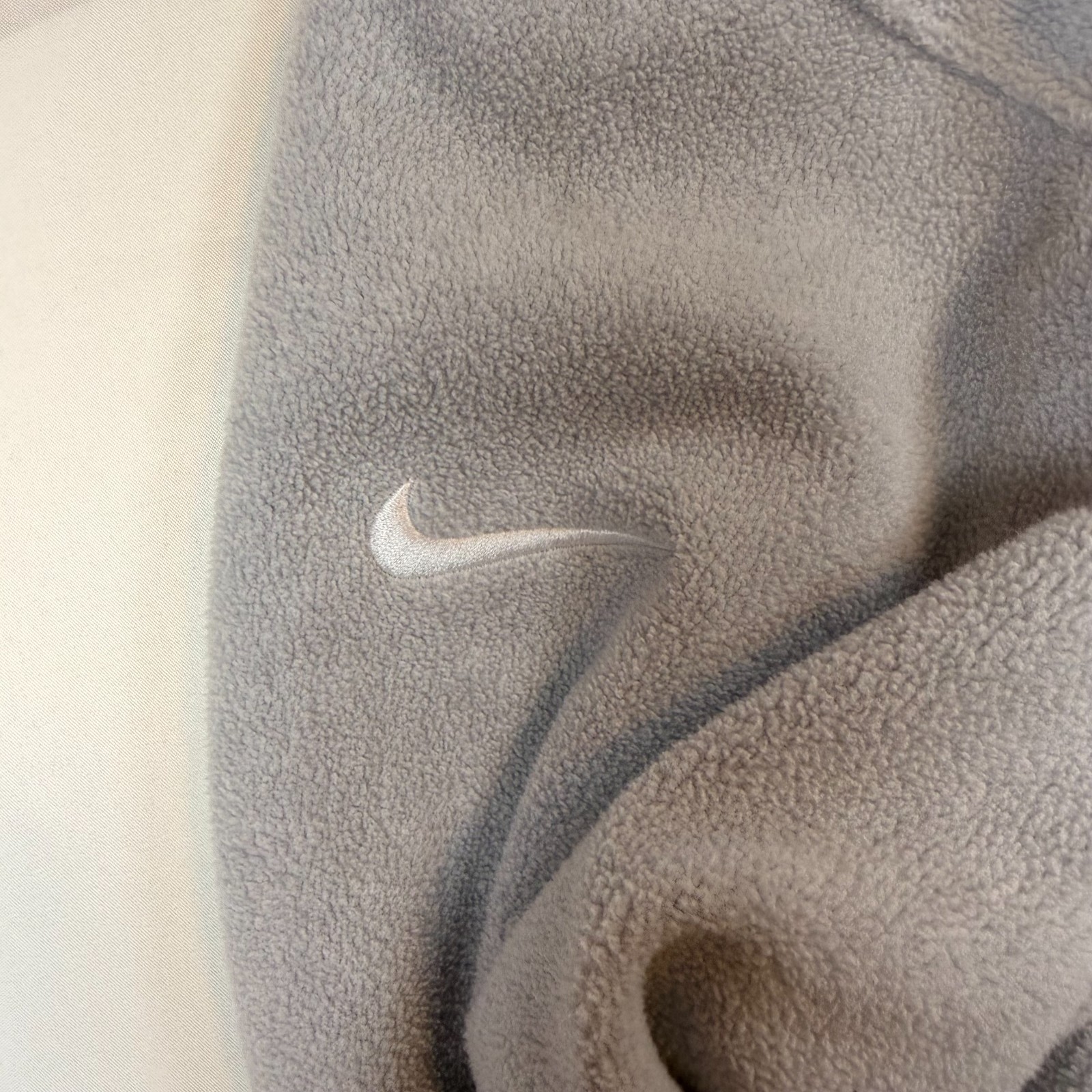 Nike Dri-FIT Fleece Cowl Neck Side Zip Pullover Grey Mens Size Large gallery