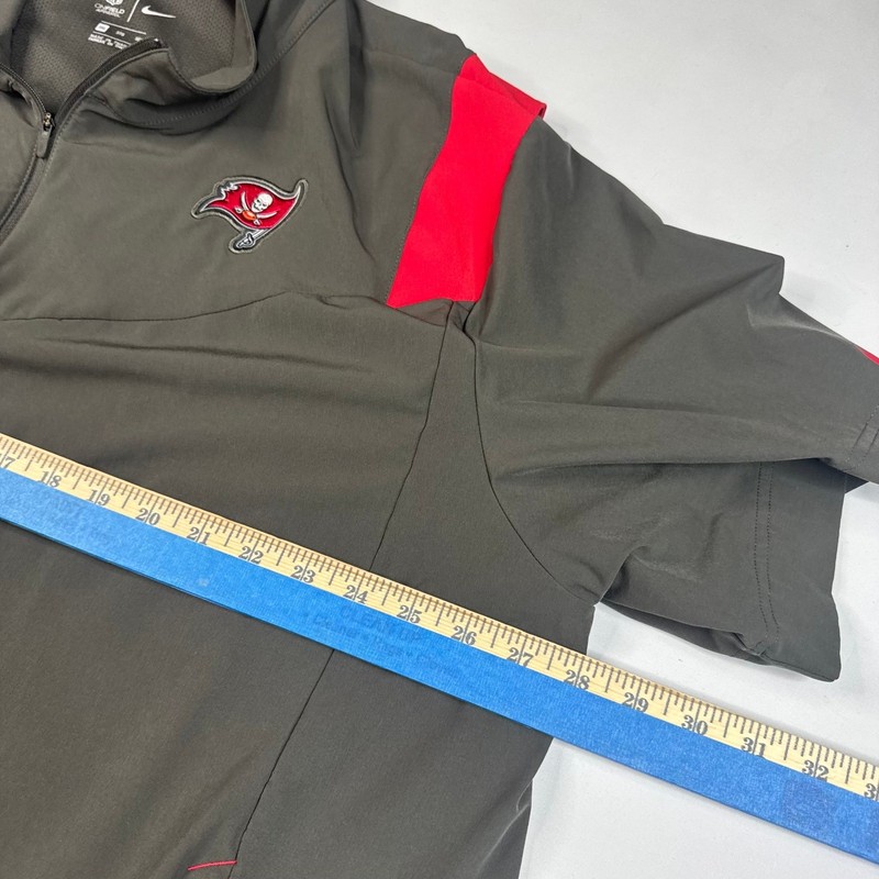 Nike On Field Tampa Bay Bucs Pullover Mens 3XL Grey Red Short Sleeve 1/4 Zip NFL gallery