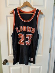 Mens Vintage Sports Belle Inc USA MADE Lions #23 Basketball Jersey Size Medium