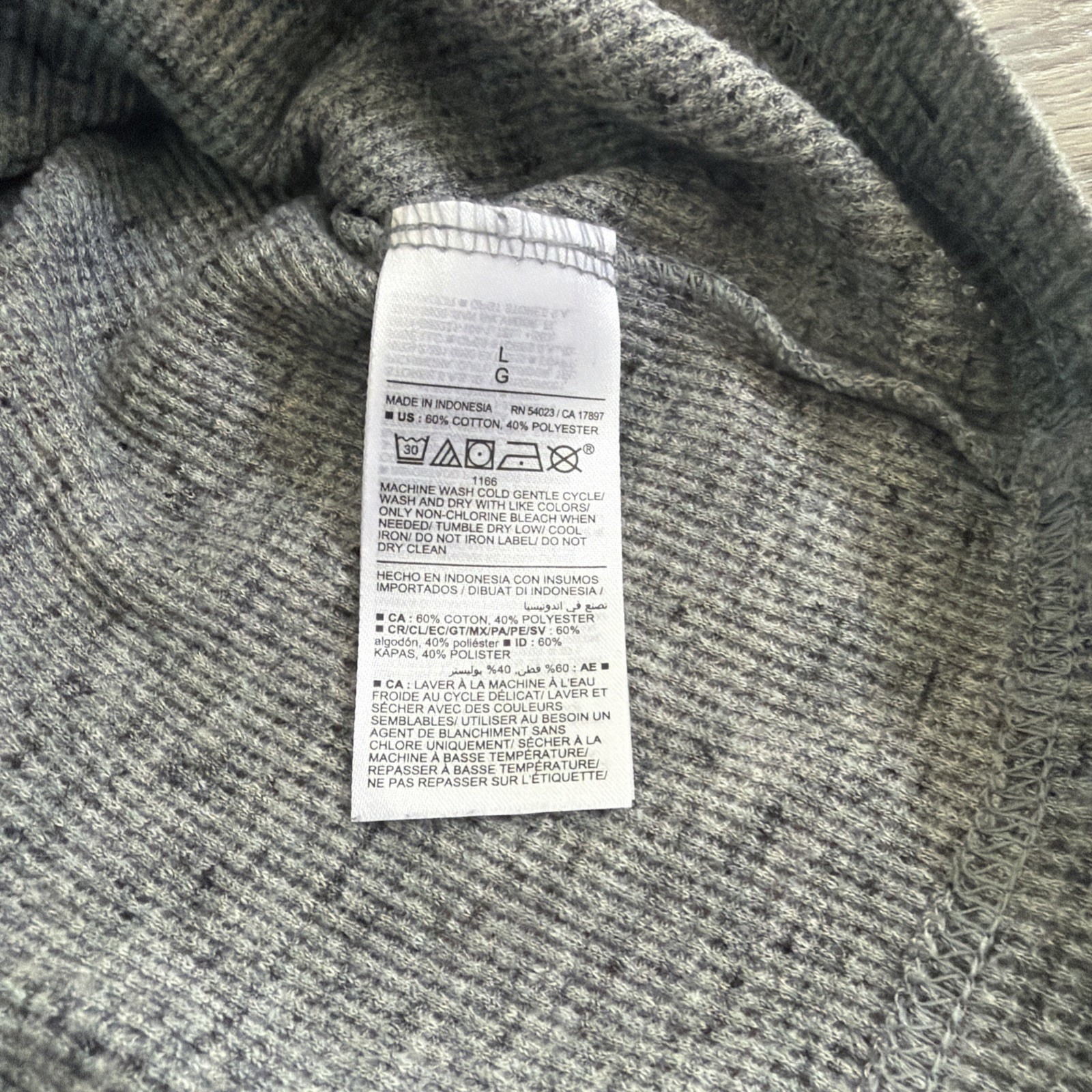 Old Navy Thermal Shirt Mens Large Gray Waffle Knit Henley Base Layer gallery