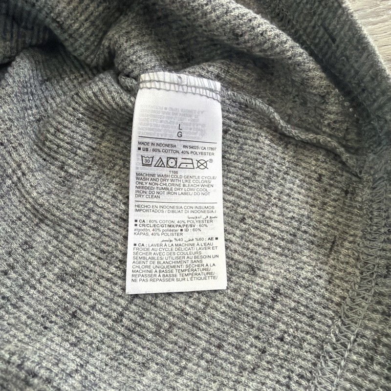 Old Navy Thermal Shirt Mens Large Gray Waffle Knit Henley Base Layer gallery