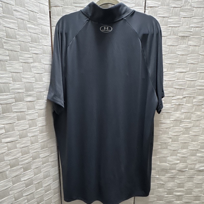 Under Armour Men’s Black/Gray Colorblock Polyester 1/4 Zip Mock Neck Loose XXL gallery