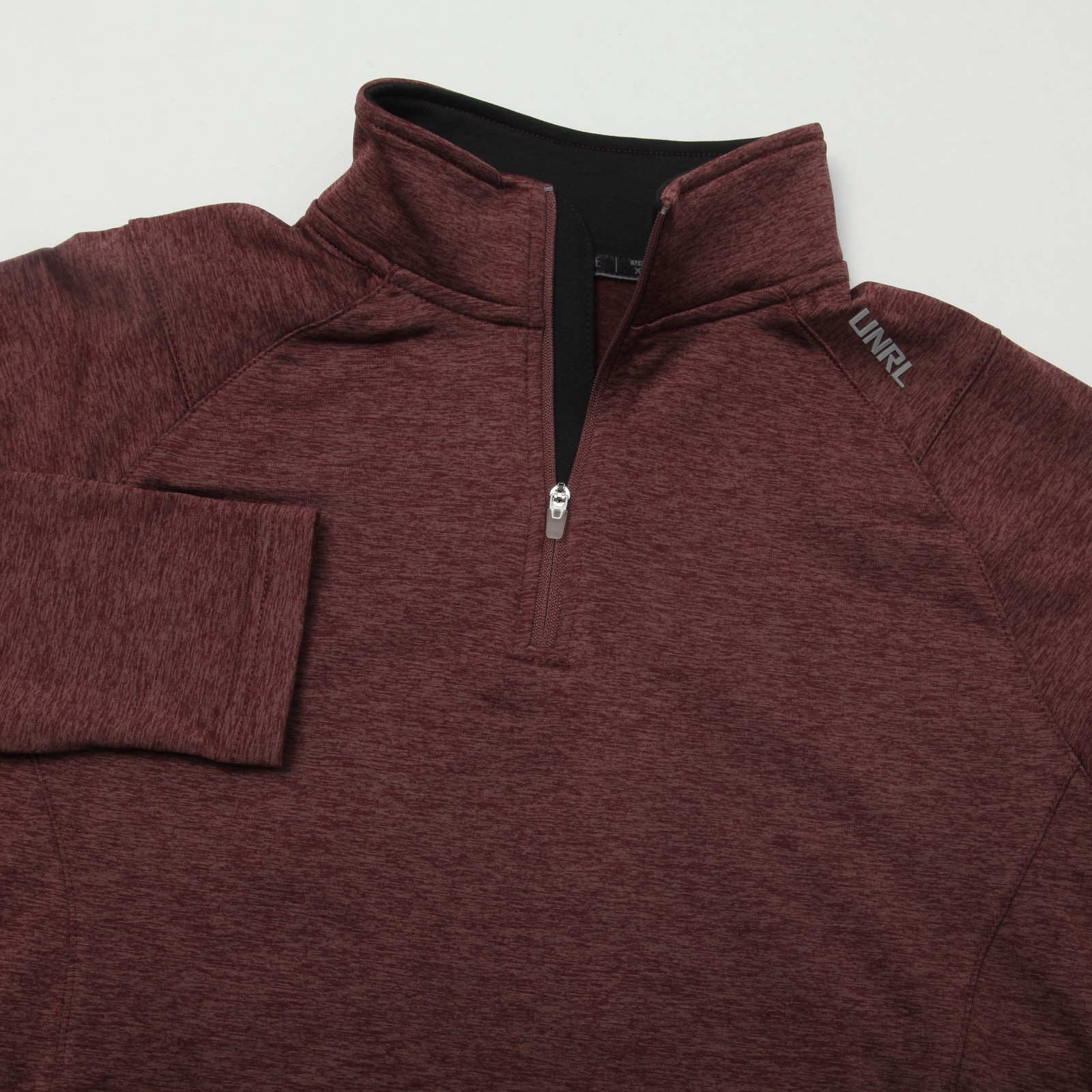 UNRL Elite Men's XS Quarter Zip Pullover Activewear Top Maroon Heather Stretch gallery