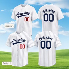Custom 250th America Anniversary Baseball Jersey Patriotic USA