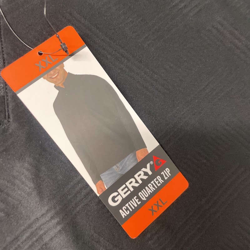GERRY Mens Active Quarter Zip Regular Fit Pullover Shirt XXL Wicking BLACK NWT gallery