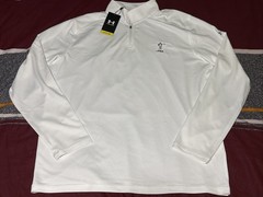 Under Armour Pullover Mens Large White LPGA UPF 50 1/4 Zip UM1223