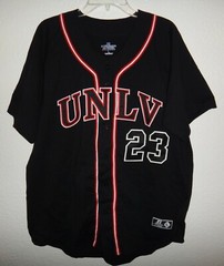 EUC MENS L LG RUSSELL TEAM ISSUED UNLV RUNNIN REBELS BASEBALL GAME JERSEY #23