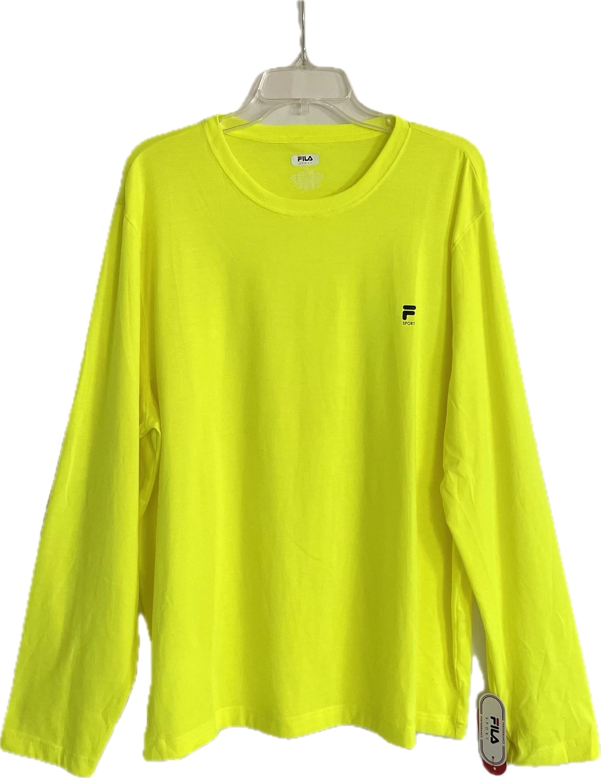 NWT Mens Fila Sport Performance Long Sleeve Moisture Wicking T Safety Yellow XXL gallery