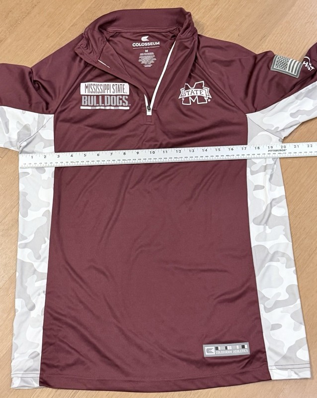 Colosseum Mens Mississippi State Bulldogs 1/4 Zip Pullover Red M OHT Military gallery