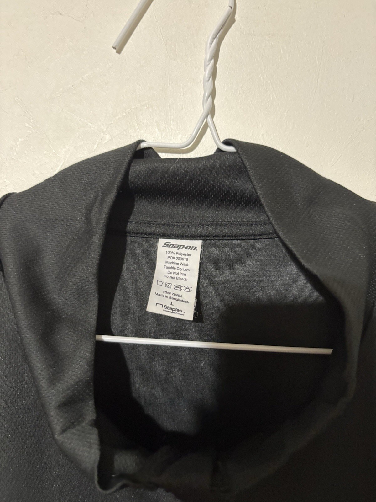Snap-on Tools 1/4 Zip Pullover Mens XL Black Long Sleeve Staples Mock Neck New gallery