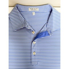 Peter Millar Men’s Summer Comfort Polo Blue White Yellow Stripes Size XL