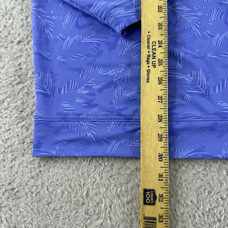 Peter Millar Pullover Men Medium Blue Perth Tropical Camo 1/4 Zip Stretch Golf gallery