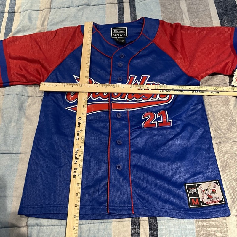 Platinum Nova men's M blue baseball jersey #21 Brooklyn nwt gallery