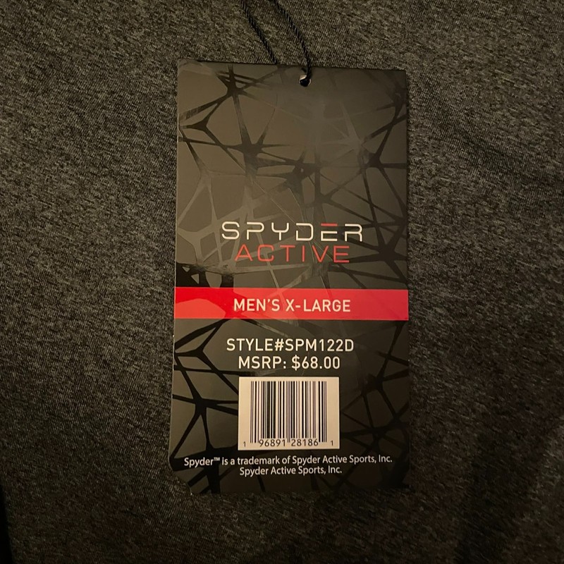 NWT Spyder Active ProWEB Lng Slv Dark Gray Heather / Black Shirt Size XL SPM122D gallery