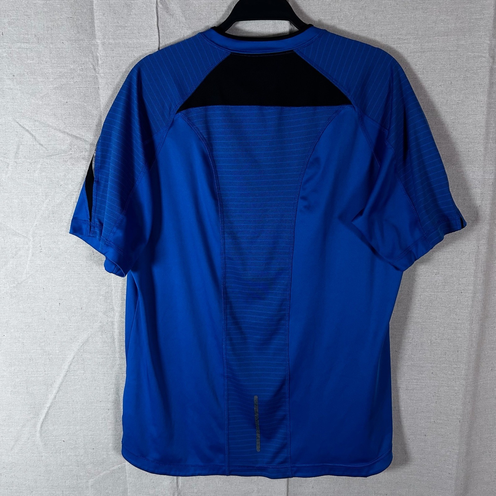 Asics Mens Blue Performance Running Shirt Short Sleeve Mesh Back Size Large gallery