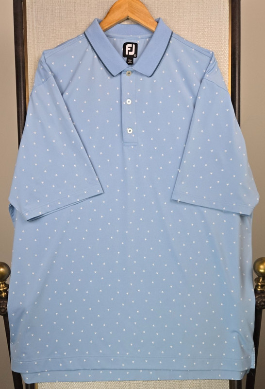 FOOTJOY Mens Size 2XL Eject Button Print Performance Polo Shirt Blue Golf FJ gallery