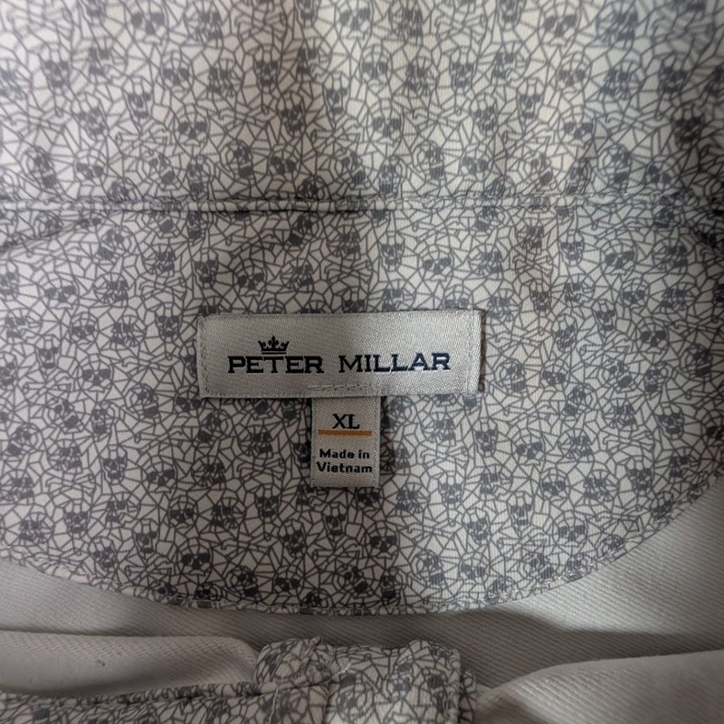 Peter Millar Quarter Zip Pullover Mens Size XL All Over Print Active Golf gallery