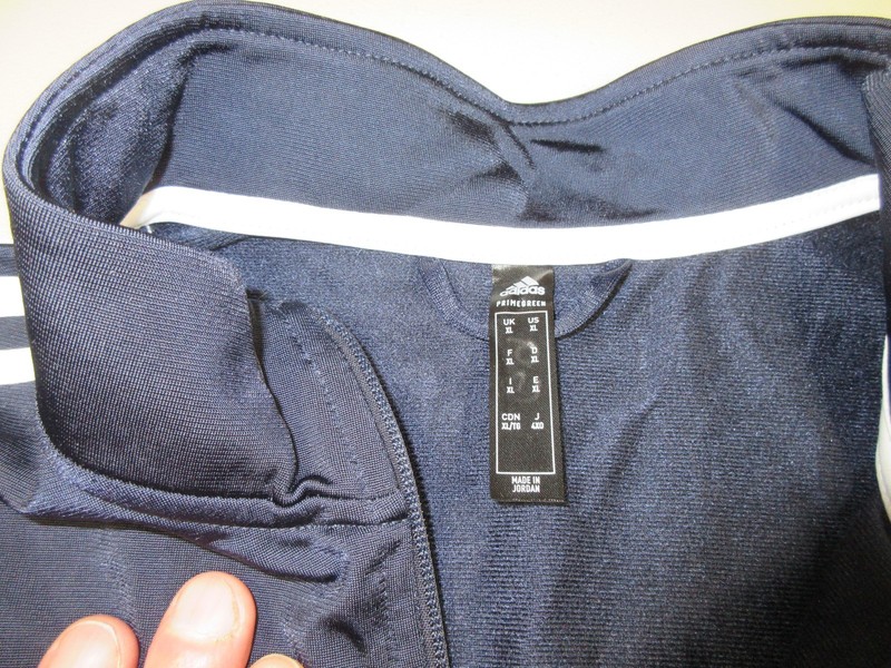 adidas mens navy white striped Essentials track jacket XL h46100 gallery