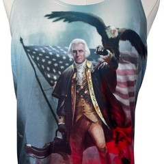 AMERICAN APPAREL Men’s Medium Sublimation Tank George Washington Eagle USA Art