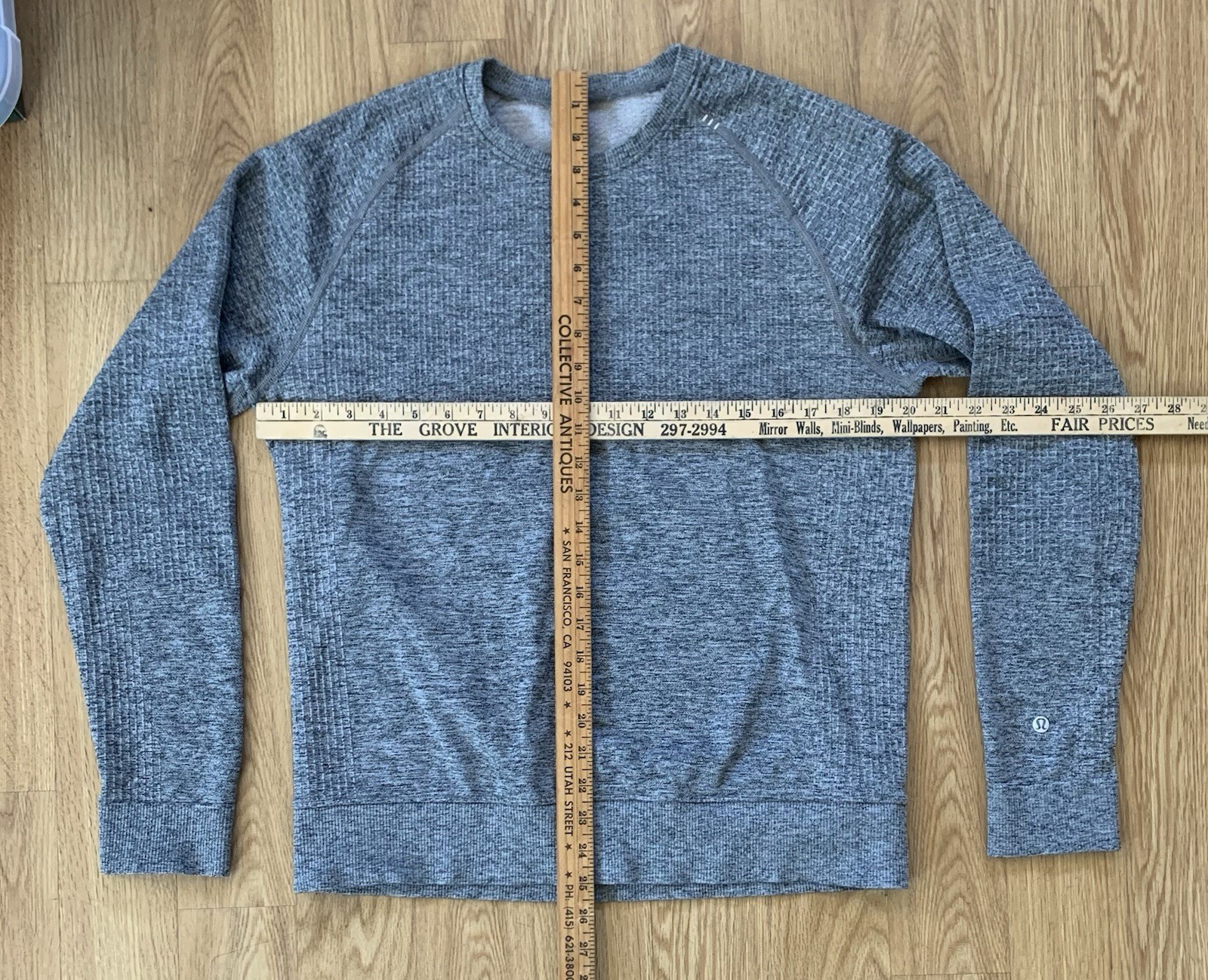 Lululemon Engineered Warmth Crewneck Mens Medium Gray Long Sleeve Wool Blend gallery