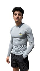men quicksilver long sleeve light gray uv upf 50 sun protection shirt