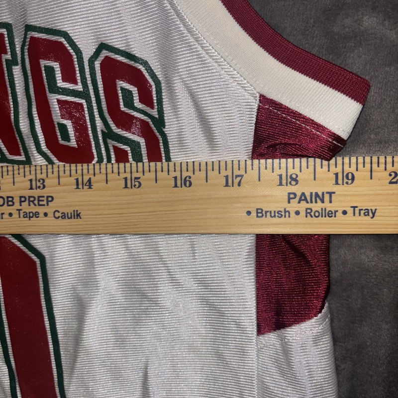 Vintage Nike Teams Jersey MUSTANGS #10 Red/green/white Y2K Basketball gallery