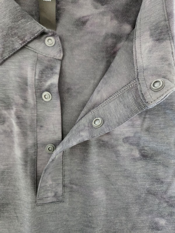 NWT LULULEMON DYAG Grey Dye Evolution Polo Wash Top Shirt Men's Medium gallery