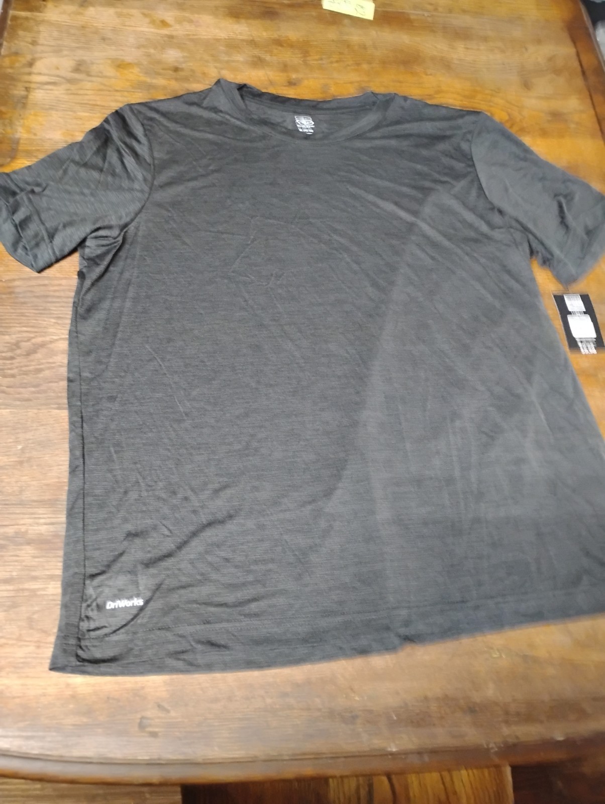 Athletic Works 3 Pair Men's Lightweight Poly Jersey Tee Black Crew Neck XL gallery