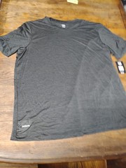 Athletic Works 3 Pair Men’s Lightweight Poly Jersey Tee Black Crew Neck XL