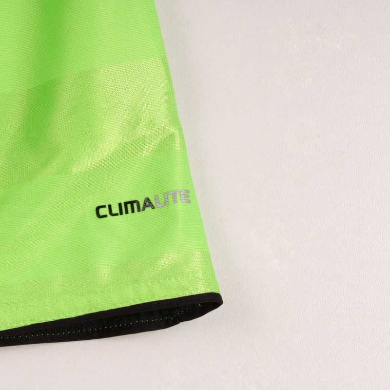 Vintage Adidas Climalite Neon Green Striped Jersey Training T-Shirt Mens Size: L gallery