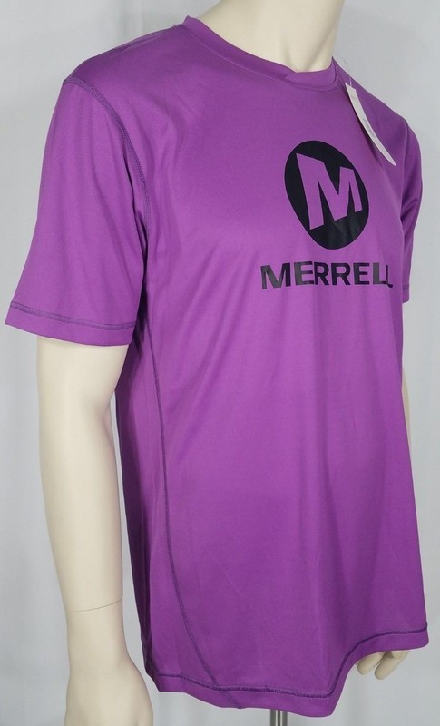 NWT Merrell purple black Select Wick athletic short sleeve t-shirt mens Medium gallery