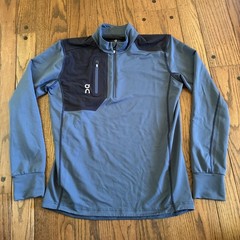 On Cloud Running Weather Shirt Quarter Zip Pullover Navy Blue Mens Size Medium