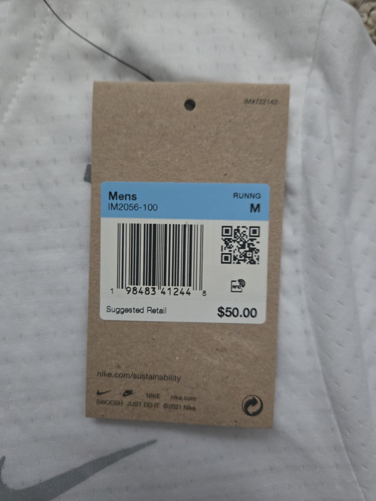 Nike Rise 365 Dri-Fit Short Sleeve Running Top Mens Sz MED White IM2056-100 $50 gallery