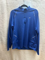 Brooks Run 1/4 Zip Blue L/S Pullover Full Zip Men’s Size Large Runners Joggers