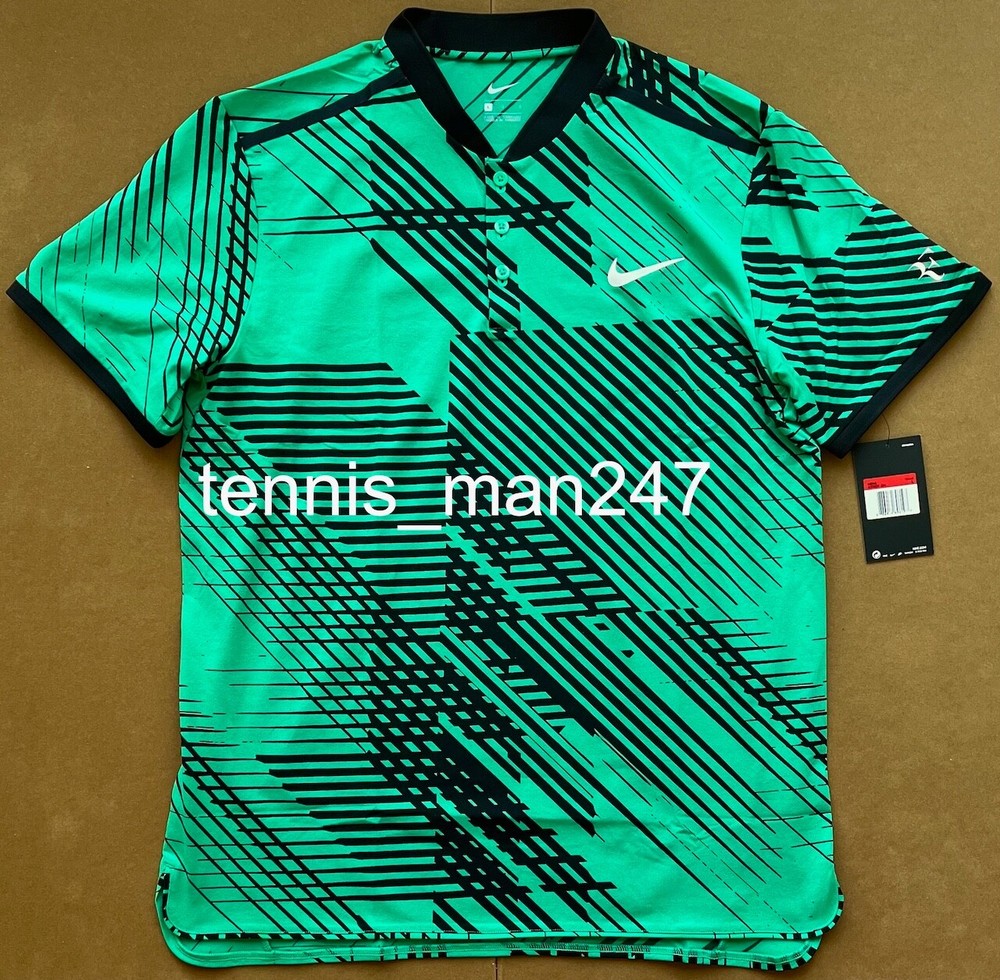 Nike Roger Federer RF 2017 Indian Wells Miami Henley Polo Tennis Shirt Uniqlo ON