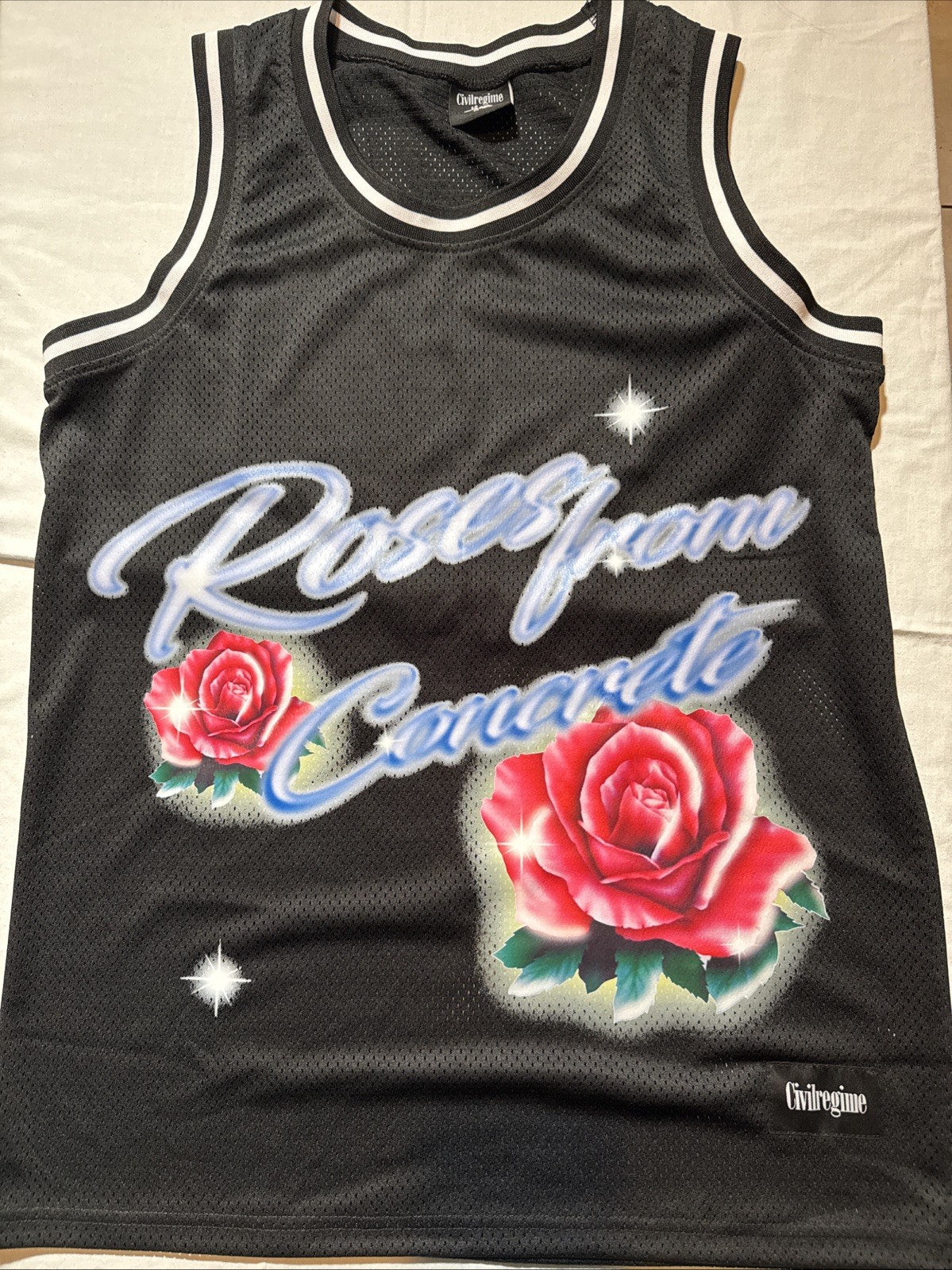 Civil Regime #08 Roses From Concrete Basketball Jersey Rare Size Medium gallery