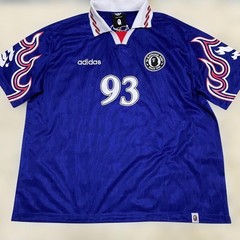BAPE x adidas Flame Soccer Jersey 93 Blue L APE Japan Rare Shirt NEW