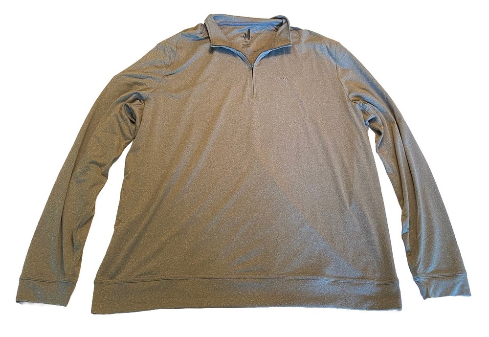 Johnnie-O Mens Flex Performance 1/4 Zip Pullover XL Meteor Gray Stitch Golf Logo