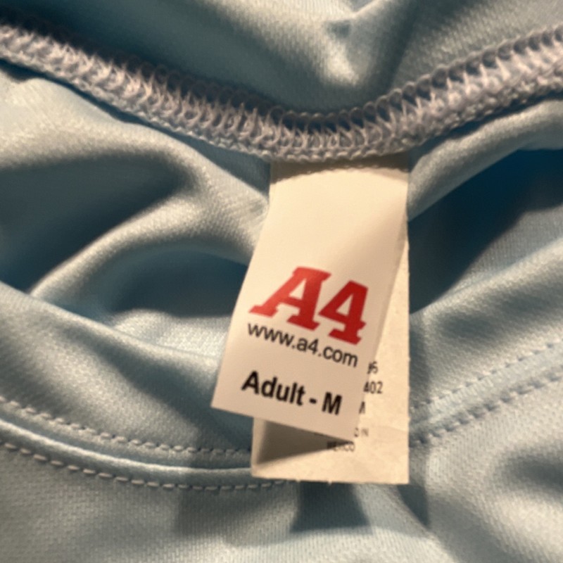 A4 Sprint Basic Tee Men's Polyester Short Sleeve M L Pastel Blue Yellow White gallery