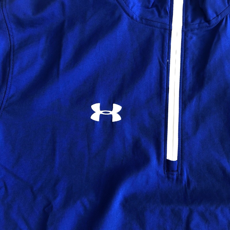 UNDER ARMOUR LOOSE Fit Men’s Blue/White 1/4 Zip Long Sleeve Pullover Size LG/G gallery