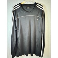 Adidas Mens 2XL Black Long Sleeve 3Stripe Training Shirt 642823 04/08 Activewear