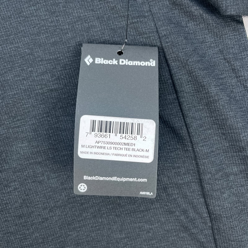 Black Diamond Lightwire LS Tech Tee Mens M Black Base Layer Stretch Mesh NEW $89 gallery