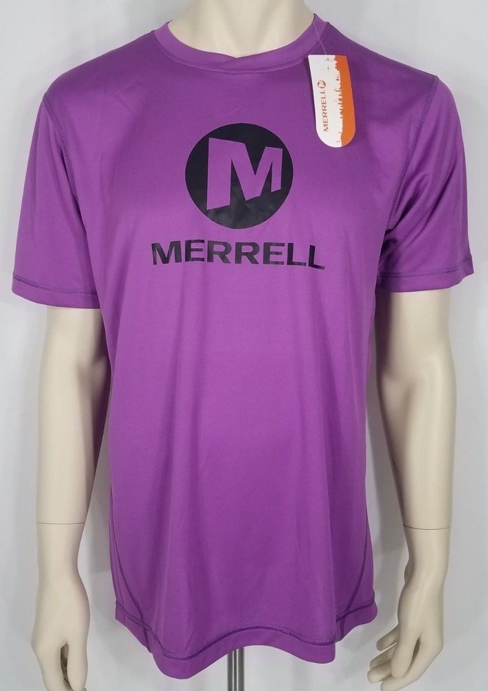 NWT Merrell purple black Select Wick athletic short sleeve t-shirt mens Medium