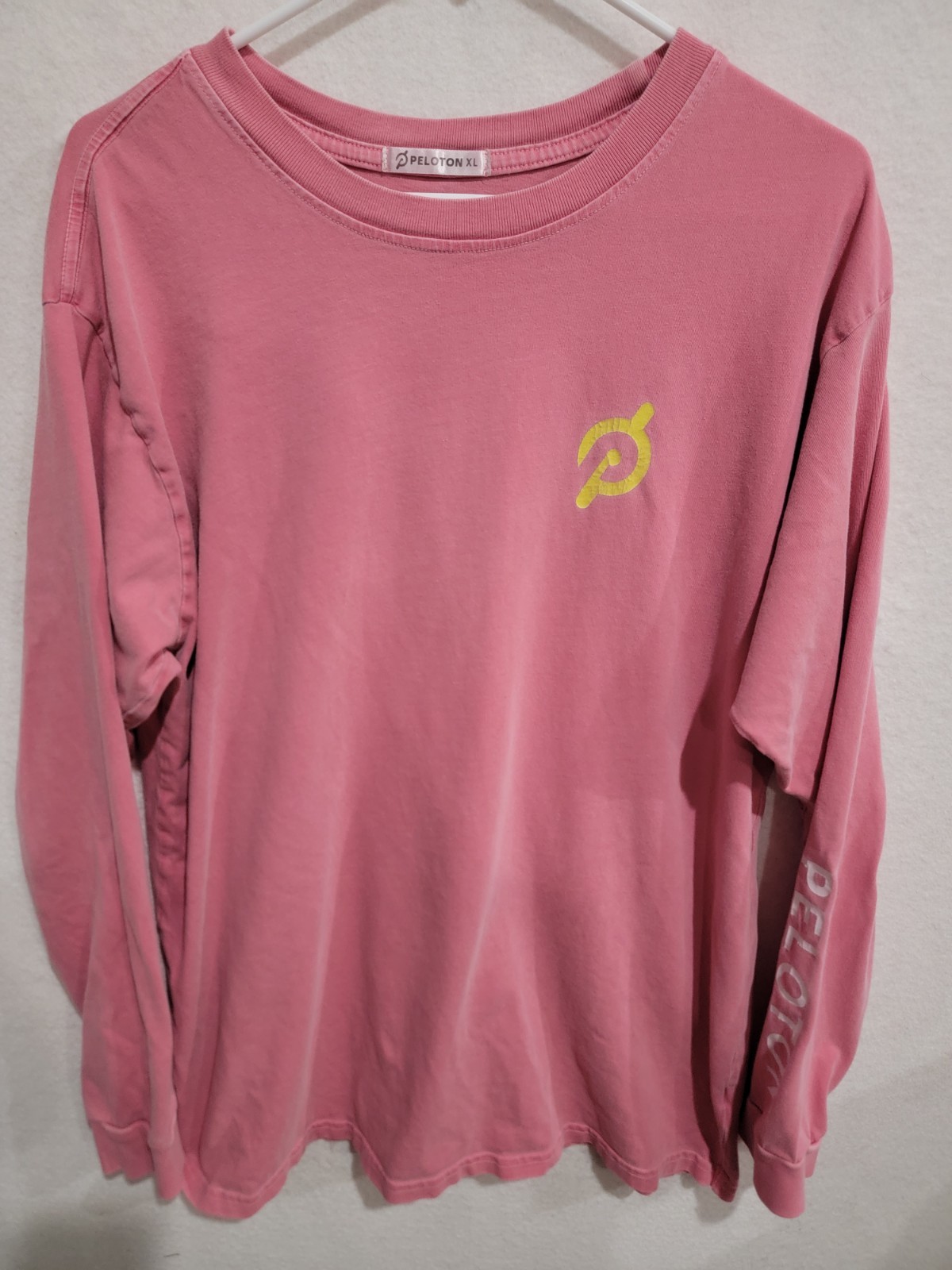 Peloton "Limitless" Long Sleeve Tee Shirt XL Washed Pink Unisex Graphic gallery