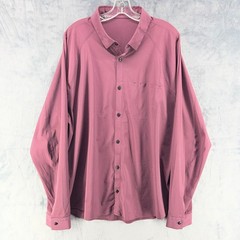 Lululemon Voyage Long Sleeve Button Down Shirt Red Stripe Mens XL XXL Stretch