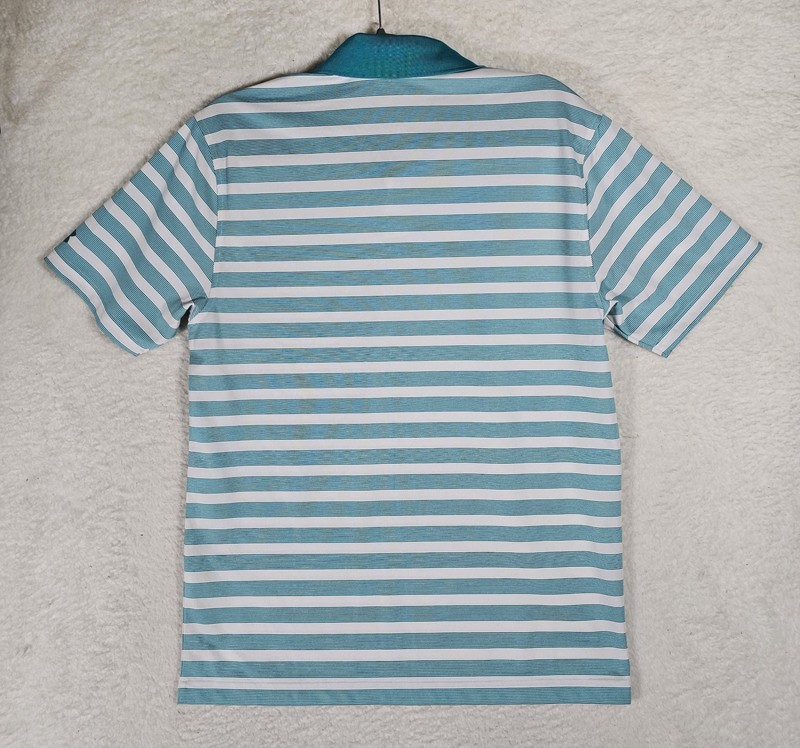 UA Under Armour Mens Polo Shirt Size Medium Heat Gear Blue Green Striped gallery