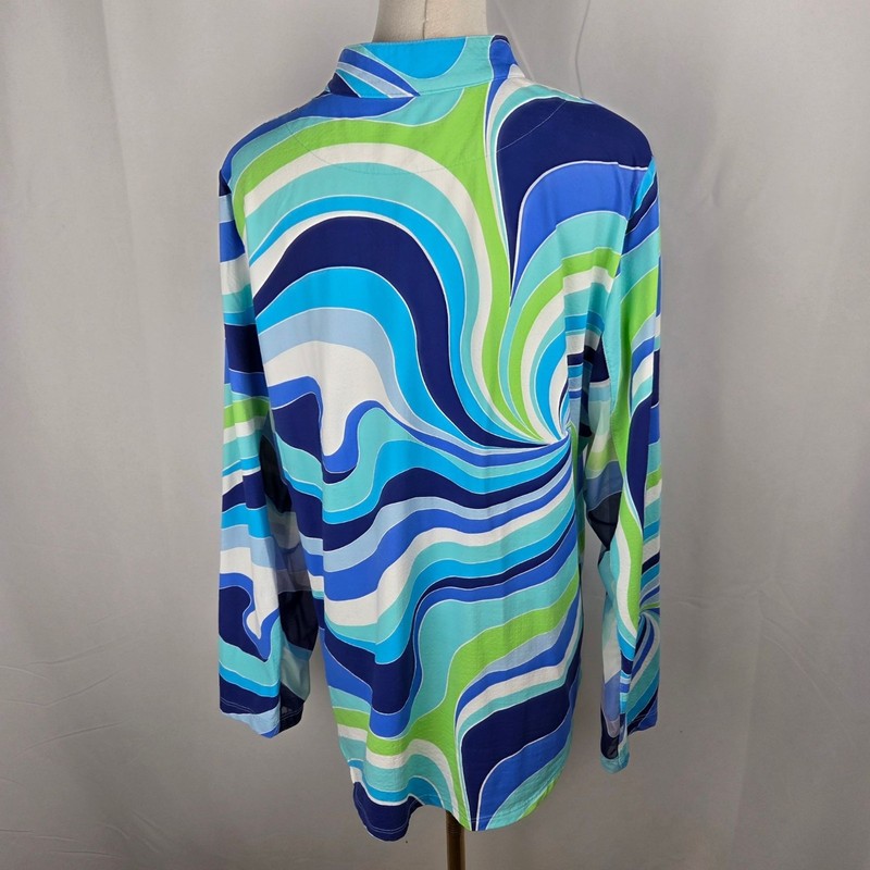 Famazee By Donati Vittorio 1/4 Zip Shirt Size XL UV50 Quick Dry Long Sleeve Blue gallery