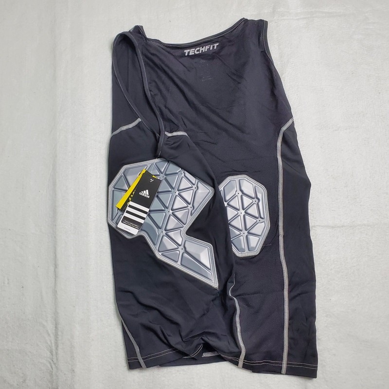Adidas Mens Techfit Ironskin 3 Pad Tank Black Padded Compression Shirt XL gallery